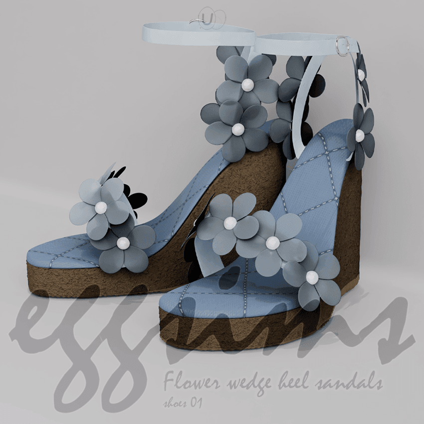 Босоножки Flower wedge heel sandals